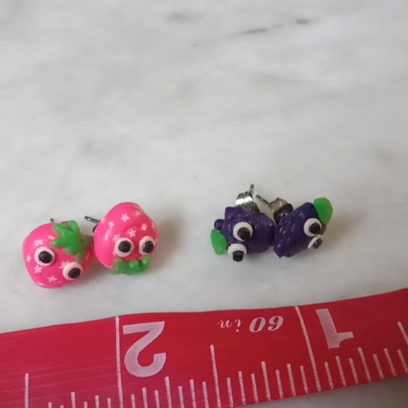 Tiny fruit earring bundle - Picture 2 of 2